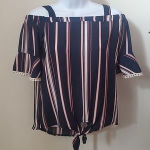 Magenta striped shirt